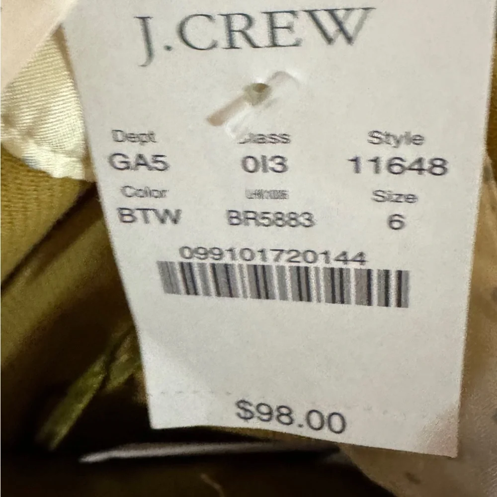 J Crew Olive Green Midi Skirt Size 6 NWT Bow Detail Preppy Preppy Business Chic